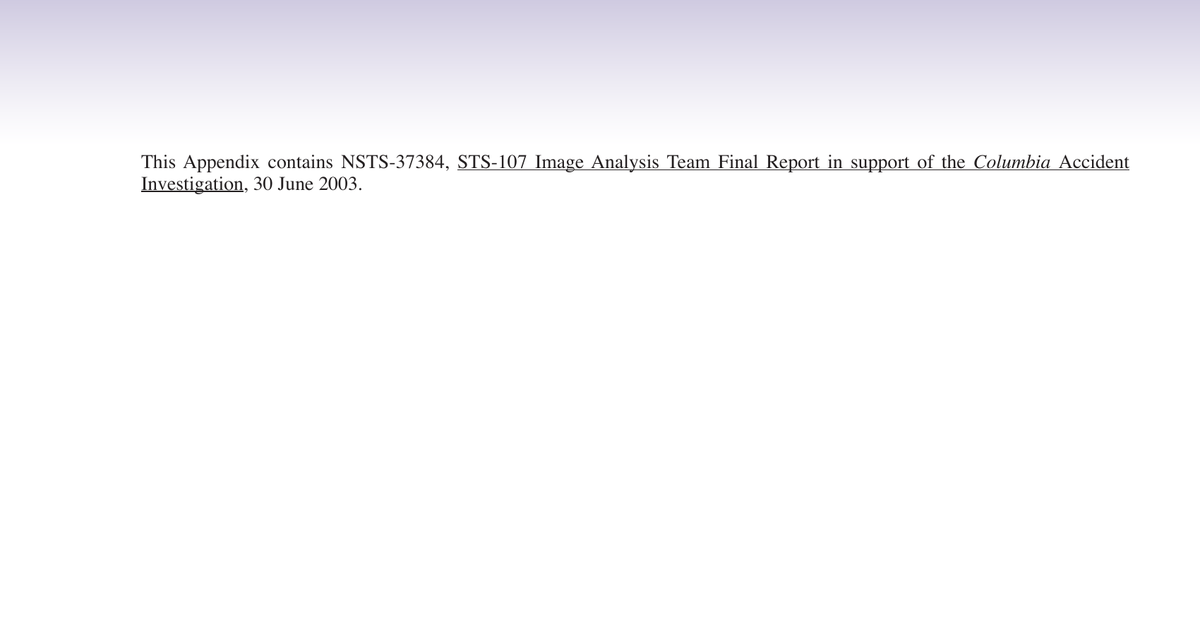 03 E.2 STS 107 Image Analysis Team Final Report